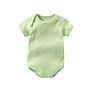 Yiwu 0-24M 100% Organic Cotton Plain Infant Newborn Baby Pink Blue White Unisex Rompers Short Sleeve Jumpsuit