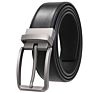 Zk707-3 Zinc Alloy Pin Buckle Genuine Leather Belt for Men