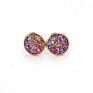 12Mm Druzy Drusy Earrings Resin Cabochon Earrings Gold Stud for Women Men Girl Jewelry Gift