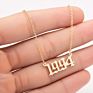 1980- Birth Year Number Stainless Steel Pendant Necklace for Women and Men