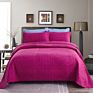 3 Pcs Machine Washable American Style Solid Color Embroidery Cotton Quilts Bedding Sets Quilt for , Own Use