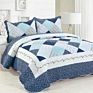 3 Pcs Machine Washable Printing Cotton Quilts Bedding Sets Quilt with Queen King Different Sizes