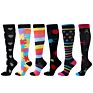 4 Pair Design High Running Travel Logo Nurse Nursing Socks Compression Set