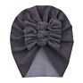 Autumn Soft Warm Beanies Photography Props Infant Headwraps Baby Hats Solid Faux Cashmere Hat Turban with Bows