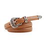 Black Leather Women Metal Heart Buckle Waist Vintage Western Carved Ladies Belt Waistband Cinturon Mujer