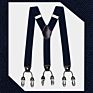 Brown Plaid Color Formal 6 Clips Braces Women Adjustable Polyester Suspenders