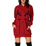Christmas Hoodies Women Long Sleeve Sweatshirt Christmas Printed Pocket Women Sweatshirt Dress Hoodies