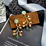 Clarmer Spring Design Korean Jewelry Geometric Enamel Acrylic Resin Pendant Earrings for Women