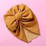 Cute Bear Ear Bowknot Turban Hats Sweet Soft Elastic Caps for Newborn Baby Boy Girls Headwraps