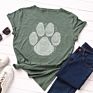 Dog Paw Tshirt Fingerprint Women Tee Shirts Short Sleeve T-Shirts