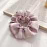 Fabric Linen Plaid Designer Hair Scrunchies Famous Brands Hair Ties Sets Elastic Hair Bands Accessories for Women Girls