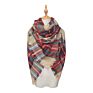 Fall Thick Tartan Scarf Oversized Blanket Soft Warm Shawl Classic Plaid for Women