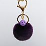 Fur Ball Keyring Imitation Faux Rex Rabbit Fur Ball Keychain Creative Car Key Chain Acrylic Smiley Hair Ball Pendant