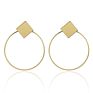 Jachon Statement Earrings Gold Jewelry Big Geometric round Earrings for Women Hanging Dangle Drop Gold Earrings