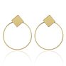 Jachon Statement Earrings Gold Jewelry Big Geometric round Earrings for Women Hanging Dangle Drop Gold Earrings