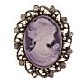 Jaenones Vintage Rhinestone Brooches Queen Head Portrait Brooch Cameo Brooch Sets