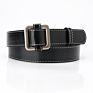 Lady Alloy Square Buckle No Hole Waist Belt Adjustable Jeans Pu Belt for Woman