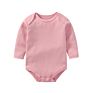 Long-Sleeve 100% Cotton Baby Bodysuit Multi-Color Unisex Baby Solid Boy Rompers