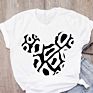 Mickey Cartoon Leopard Bow Short Sleeve Print Graphic T-Shirt Women's T-Shirt