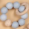 Custom Non-Toxic Wooden Teething Toy Silicone Beads Baby Teether