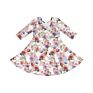 Rainbow Print Cute Toddler Long Sleeves Twirl Dress Boho Dress Elegant Casual Dresses