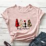 Retro Merry Christmas Trees T-Shirt Cute Women Holiday Gift Shirt