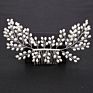 Silver Pearl Crystal Wedding Hair Combs Hair Accessories Bride Bridesmaid Jewelry for Women