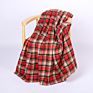 Size Luxury Printed Two Sides Plaid Plain Polyester Fleece Throw Blanket