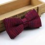 Style Men Women Soild Color Knit Bowtie Adjustable Double Deck Butterfly Bowties Designer Knitting Dress Knitted Bow Tie