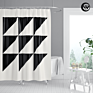 Sublimation Geometry Pattern Bathroom Shower Curtain, Washable 100% Polyester White Bathroom Curtains/