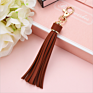 Tassel Keychain Women Cute Tassel Keychain Accessories Pu Leather Car Bag Gold Key Ring Fringe Jewelry Friends Xmas Gift