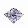 Tie Gift Box White Dress Mens Neck Printed Bowtie Adjustable and Pocket Square Set Linen Bow Ties