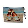 Vintage Beach Scenery Print Women Travel Storage Bag Linen Cloth Toiletries Organize Cute Cosmetic Bag Portable Make up Pouch