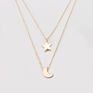 Vintage Boho Multi Layer Geometric Map Star Horns Metal Pendant Necklace for Women Collar