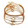 Vriua Charm Beads Bracelets Women Bohemia Vintage Feather Disc Tassel Bracelet & Bangle Set Jewelry Wood Layer Crystal