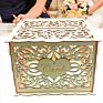 Wedding Decorations Card Box and Guest Book Roses Wooden Card Holder Money Box Security Heart Lock Rustic Supplies Wooden Box