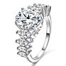 Wedding Engagement Jewelry 925 Sterling Silver White Gold Cubic Zirconia Ring
