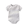 Yiwu 0-24M 100% Organic Cotton Plain Infant Newborn Baby Pink Blue White Unisex Rompers Short Sleeve Jumpsuit