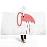 Beautiful Energetic Pink Flamingo Print Lightweight Fluffy Plush Animal Hooded Blanket Kids