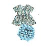 Blue Tie Dye Dress Set Kids Girl Girls Clothing Sets Kids Girls Short Set without on Maniking