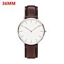Customized Logo Classical Ultra Thin Minimalist Simple Design 40Mm 36Mm Rose Gold Case Black Leather Strap Mens Watch