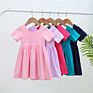 Customized Ruffle Sleeve Design Ladies Girl Solid Cotton Twirl Casual Elegant Baby Girl Casual Wear Casual Dresses