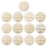 En71 Double Discs Etched Wreath Pregnancy Baby Milestone Wood Cards Wooden Memory Card for Pregnant Women Photo Souvenirs