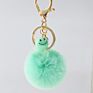 Fur Ball Keyring Imitation Faux Rex Rabbit Fur Ball Keychain Creative Car Key Chain Acrylic Smiley Hair Ball Pendant