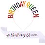 Glitter Birthday Girl Sash Rhinestone Happy Birthday Headbands Set for Girls Birthday Party Supplies