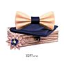 Handmade 3D Adjustable Bow Tie Wooden Set with Pocket Square Brooches for Men