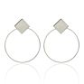 Jachon Statement Earrings Gold Jewelry Big Geometric round Earrings for Women Hanging Dangle Drop Gold Earrings