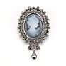 Jaenones Vintage Rhinestone Brooches Queen Head Portrait Brooch Cameo Brooch Sets