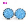 Jewelry Shining Glitter Girls Earings 12Mm Stainless Steel Women Star Color Bling Crystal Druzy Stud Earrings