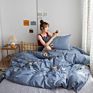 Luxury Simple Quilt Cover Bedding Set 100% Cotton Twill Small Fresh Double Bed 4 Pcs Bed Sheet Set